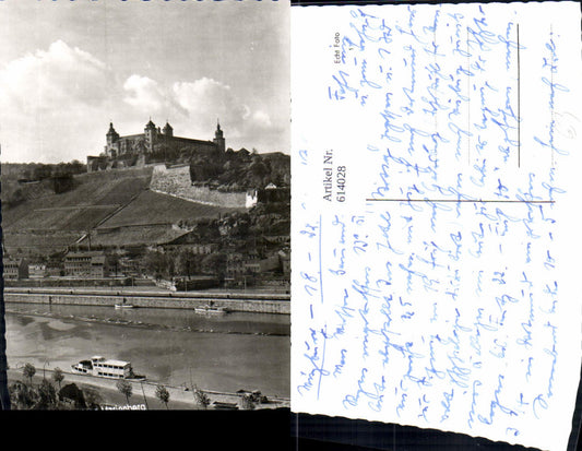 614028, Photo AK Würzburg Fortress Marienberg Ships Steamers