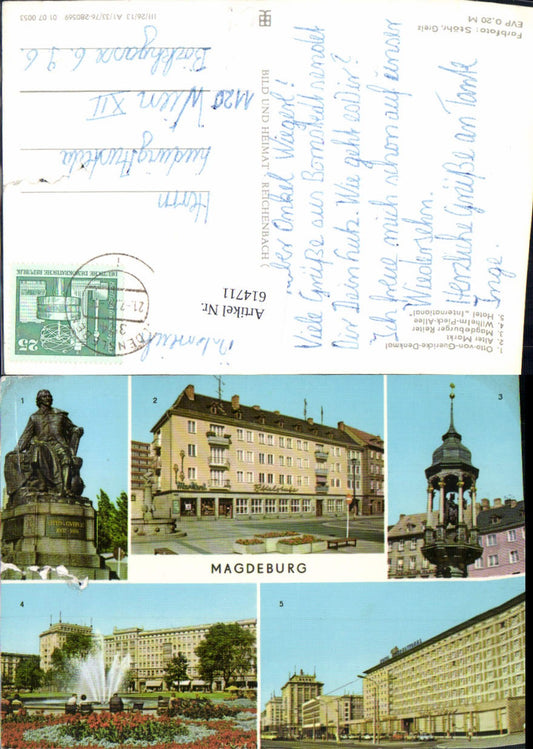 614711, Multi-image postcard Magdeburg Alter Markt Hotel International Wilhelm-Pieck-Allee