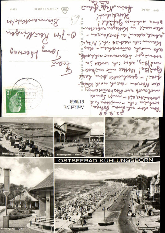 614968,Mehrbild Ak Ostseebad Kühlungsborn Heiligendamm Konzertgarten Strand