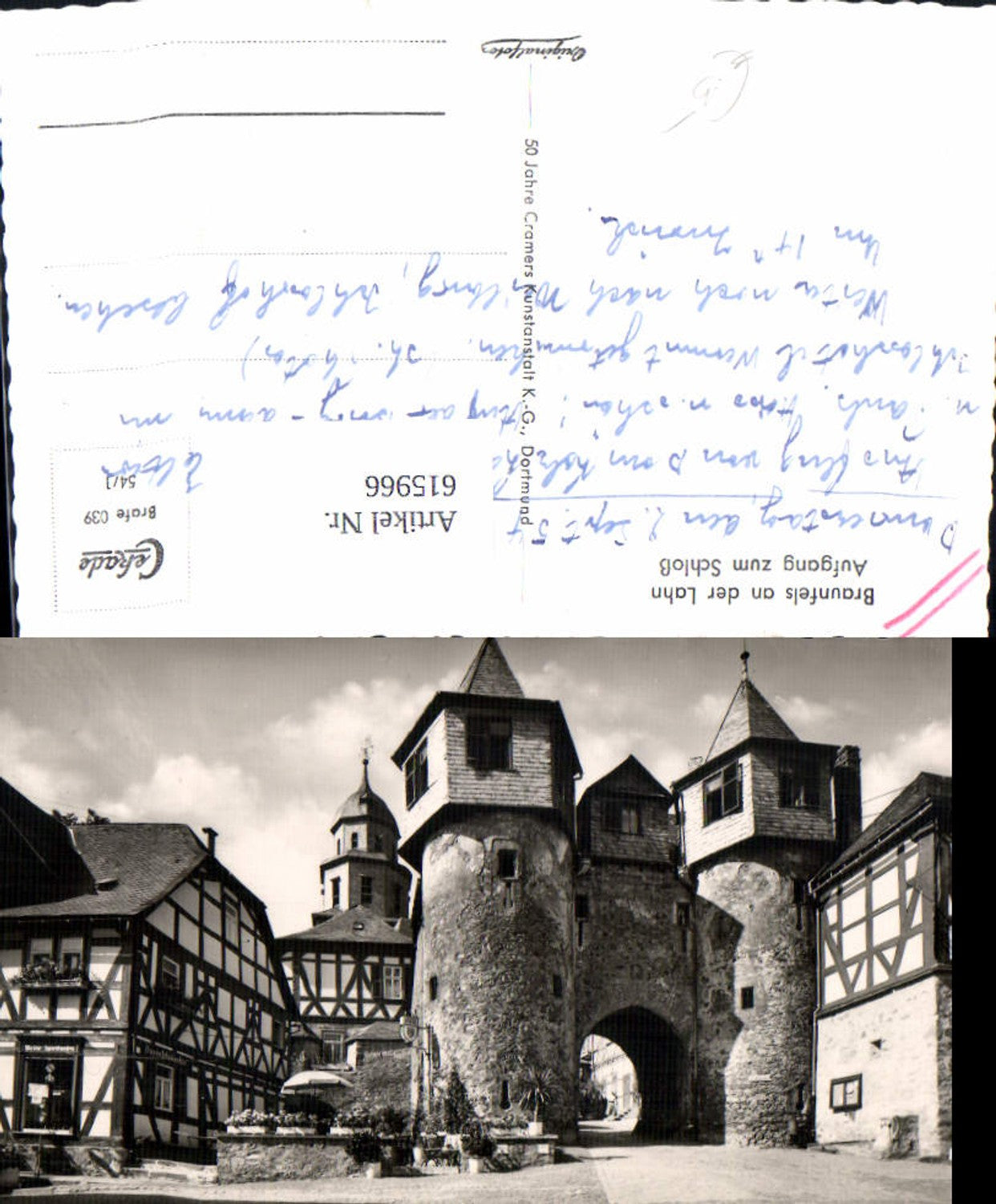 615966, Photo Ak Braunfels on the Lahn Ascent to the castle 