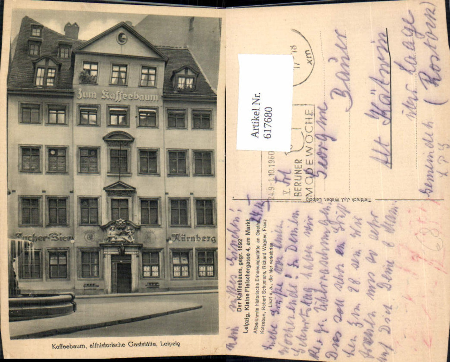 617680, Leipzig Zum Kaffeebaum Restaurant