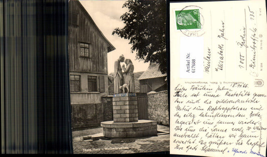 617688, Photo Ak Thale Harz Weiberbrunnen Fountain