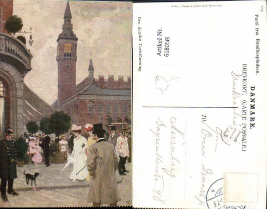 618058, Artist Ak Copenhagen Kobenhavn Raadhuspladsen Denmark