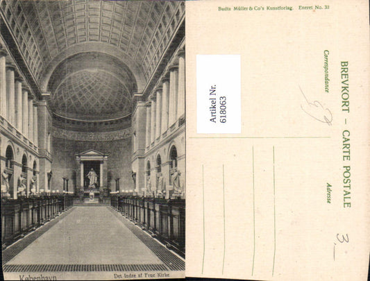 618063,Copenhagen Kobenhavn Det Indre af Frue Kirke Church Denmark