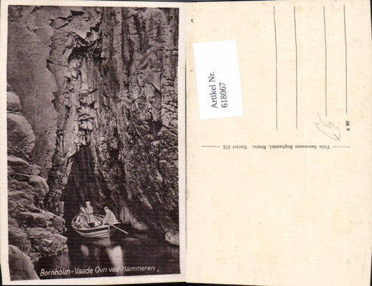 618067,Bornholm Vaade Ovn ved Hammeren boat rowing boat grotto cave Denmark
