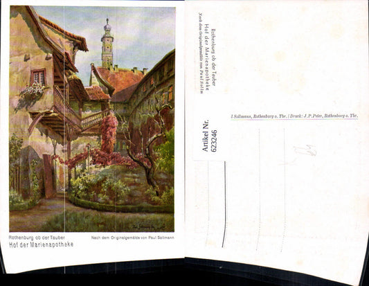 623246, Artist Paul Sollmann Rothenburg ob der Tauber Courtyard of the Marienapotheke
