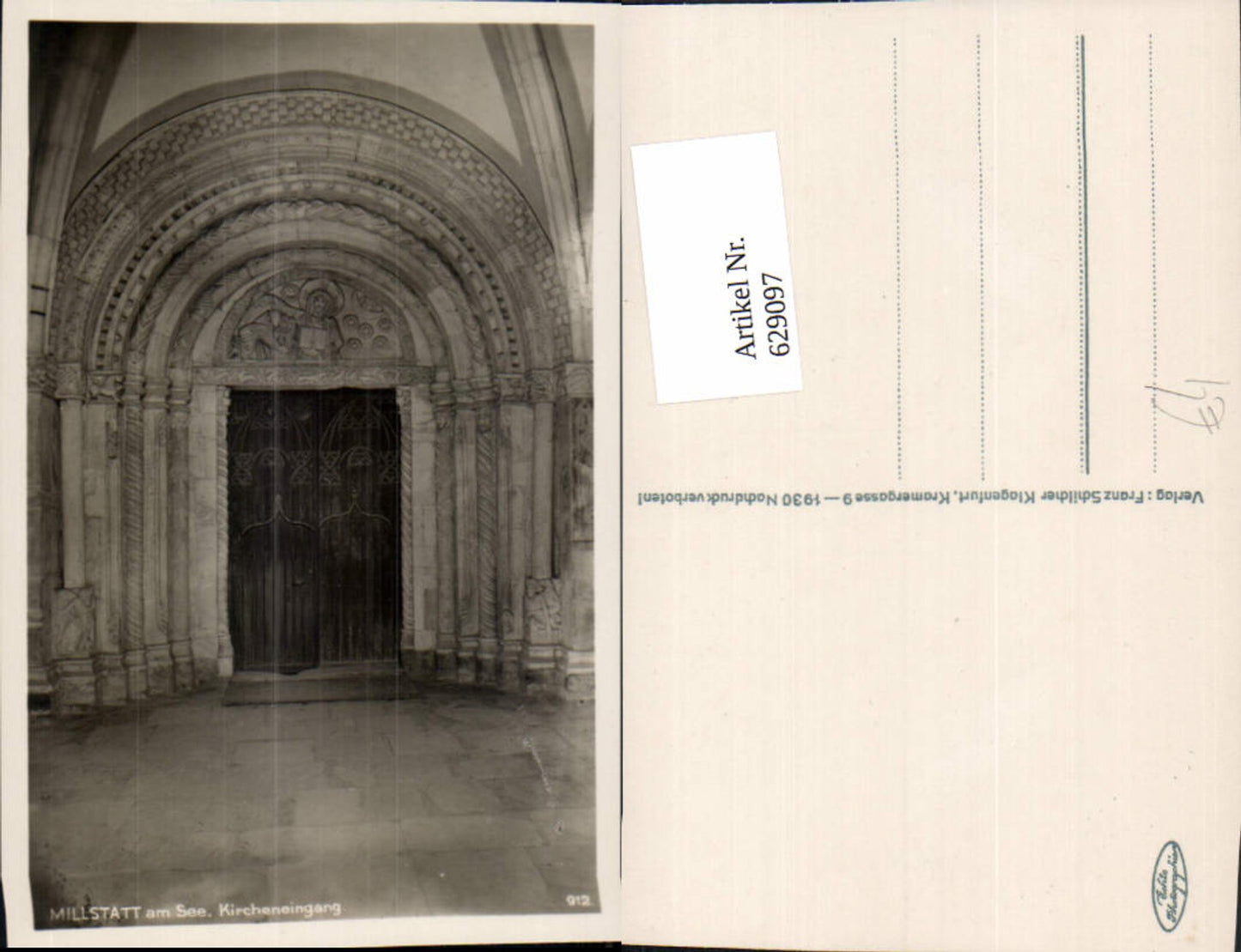 629097, Photo Ak Millstatt a. See Church entrance Church