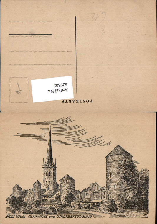 629305, great artists AK Tallinn Reval Estonia St. Olaf's Church