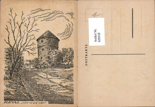 629318, great artists AK Talinn Reval Estonia kiek in the Kök