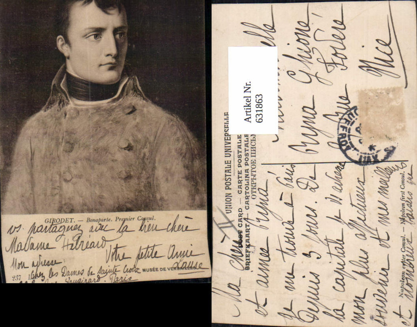 631863, Artist Ak Girodet Napoleon First Consul Premier Consul France Nobility Monarchy