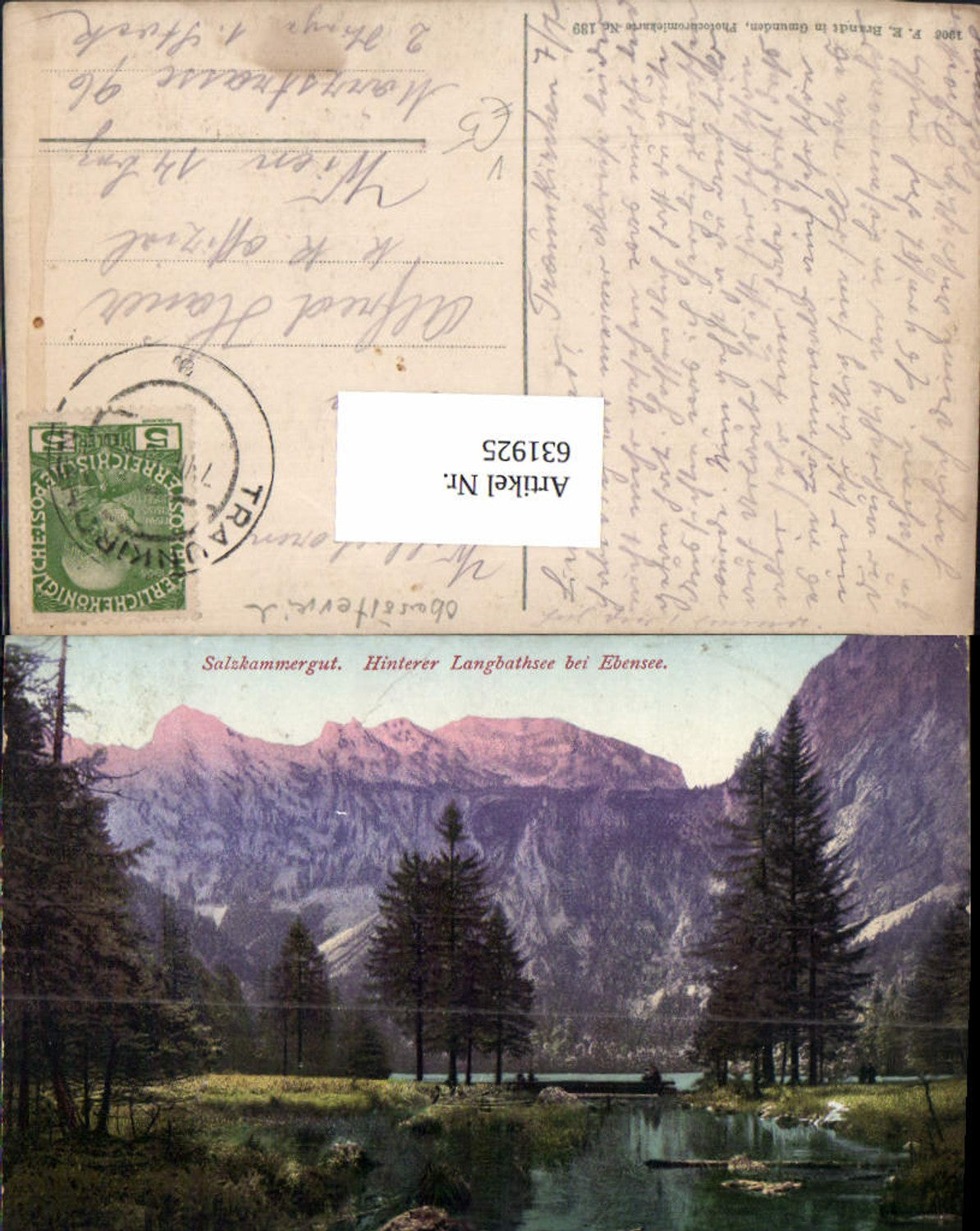 631925, Ebensee Hinterer Langbathsee pub Brandt 139