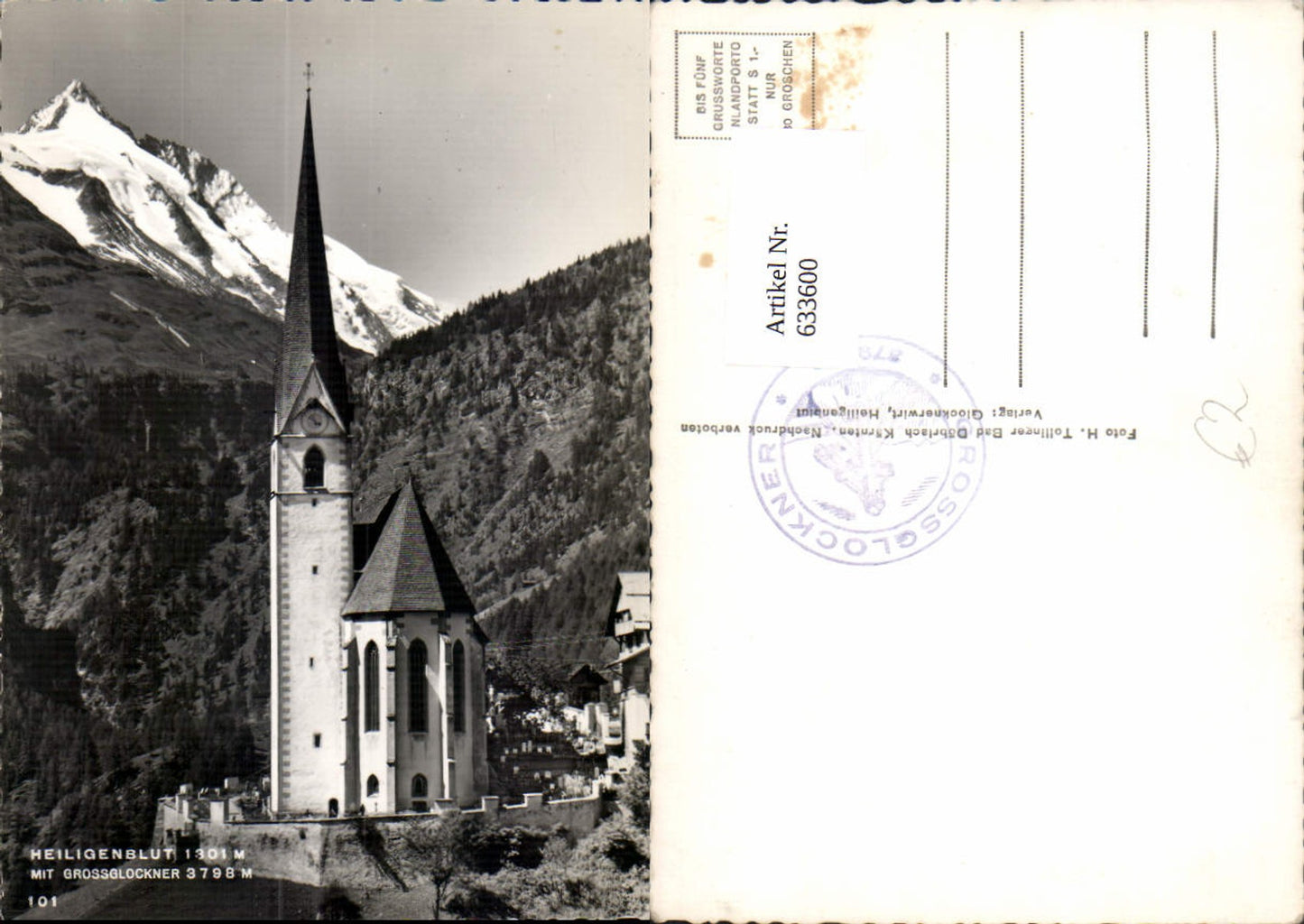 633600, Heiligenblut with Großglockner view with church