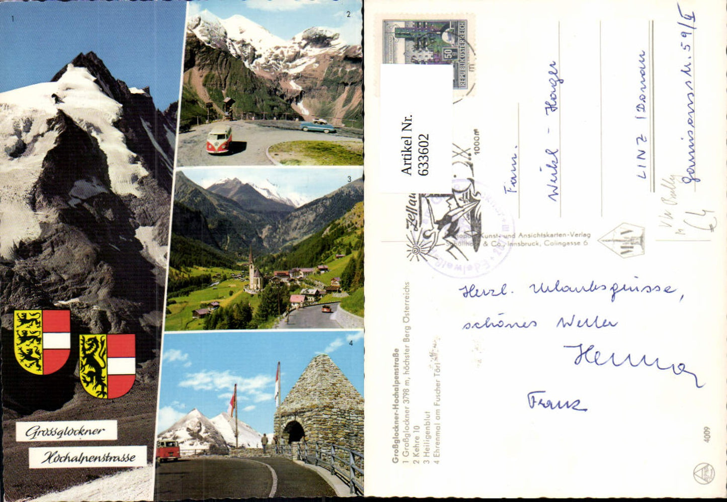 633602, Multi-image Ak Grossglockner High Alpine Road Heiligenblut VW Bully