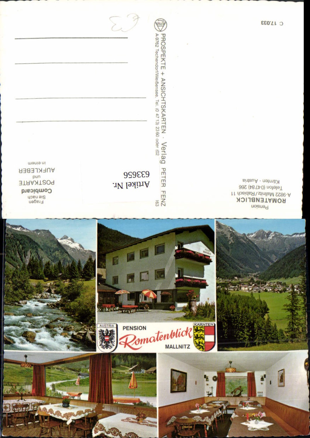 633656,Multi-image Ak Mallnitz Rabisch Pension Romatenblick