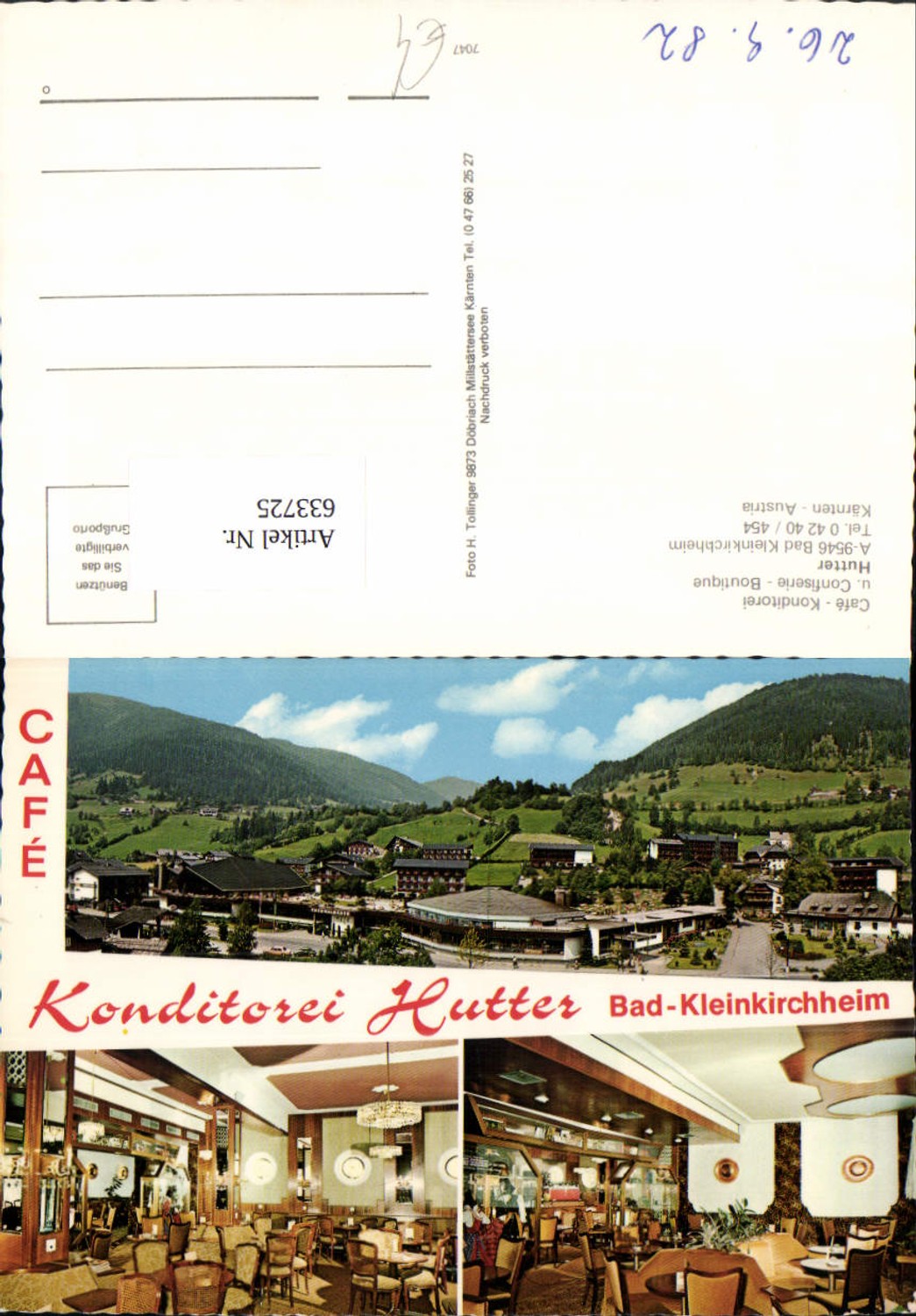 633725, Multi-image Ak Bad Kleinkirchheim Cafe Konditorei Hutter