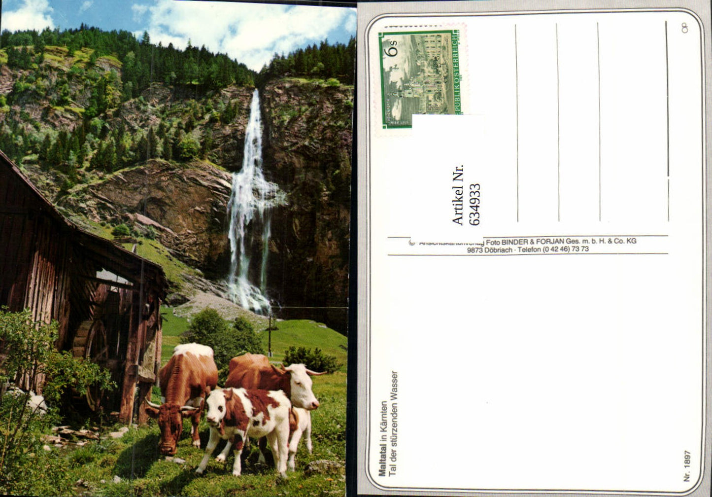 634933, Maltatal Malta Carinthia Waterfall Watermill Cattle Cows Fallbach Waterfall
