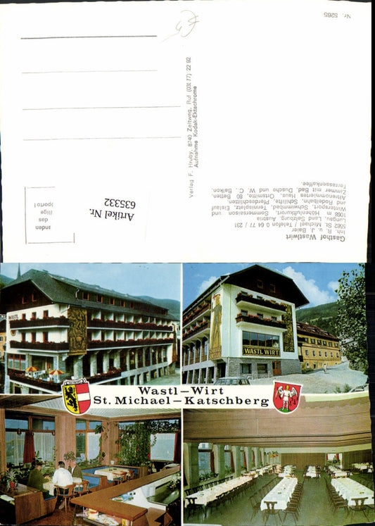 635332,Multi-image postcard St. Michael im Lungau Gasthof Wastlwirt interior views