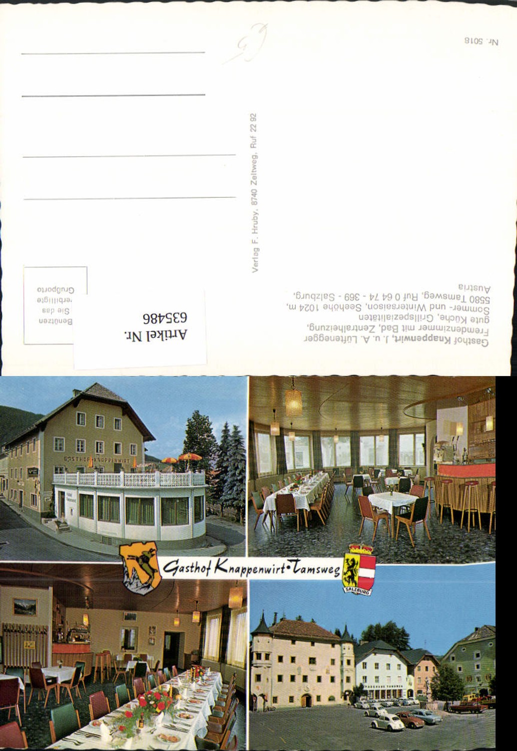 635486, Multi-image Ak Tamsweg Gasthof Knappenwirt VW Beetle