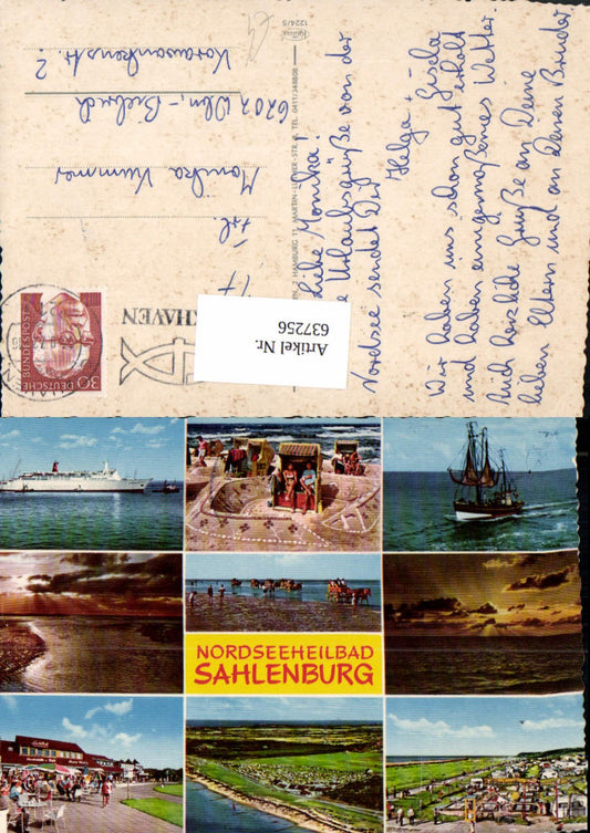 637256, Multi-image Ak North Sea spa Sahlenburg Cuxhaven sailing ship ship beach life
