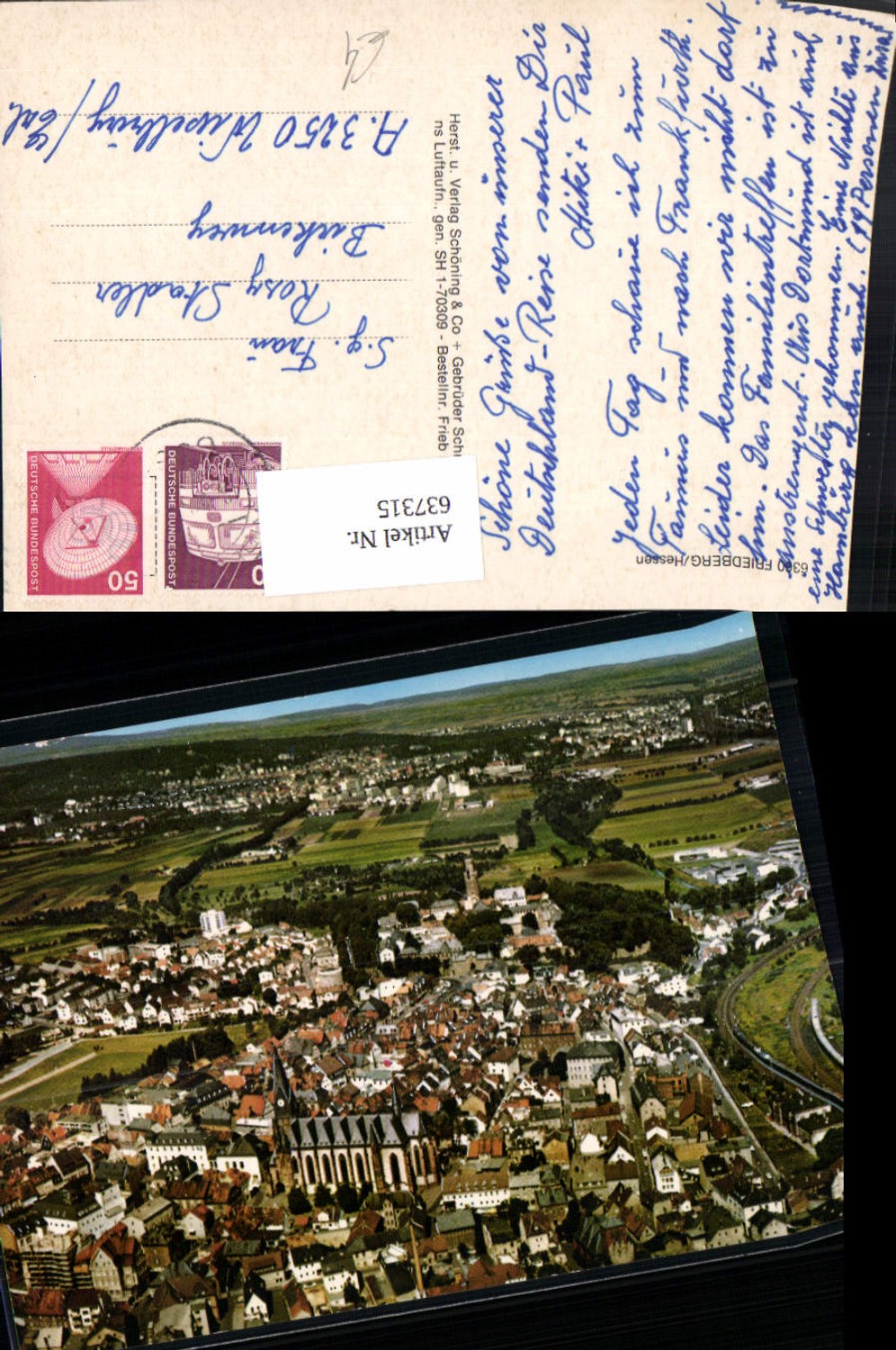637315, Aerial view of Friedberg, Hesse 