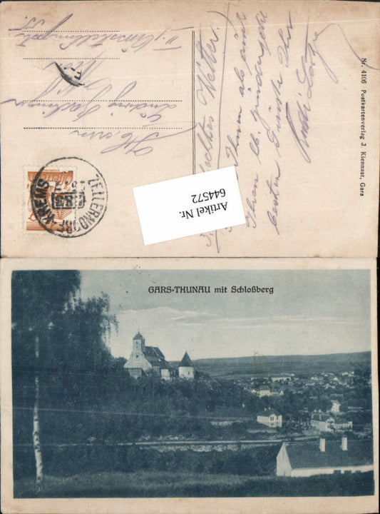 644572, Gars Thunau am Kamp Schloßberg Railway Post Office Zellerndorf – Krems Train 583