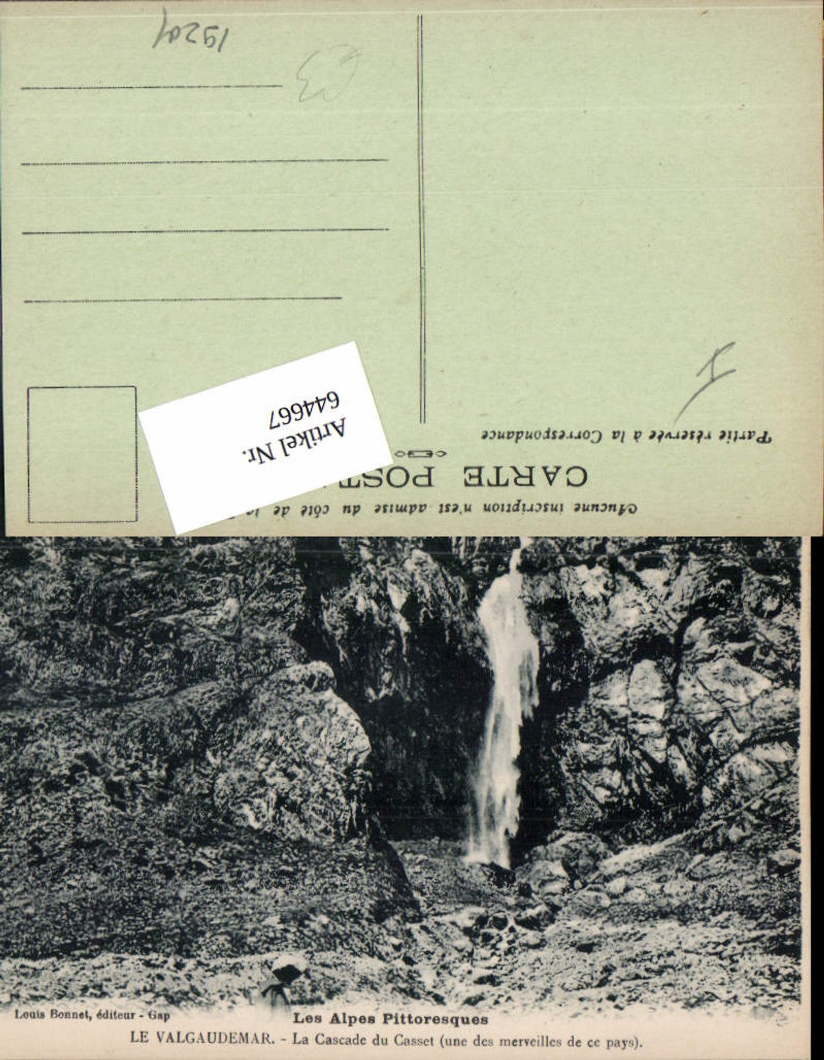 644667,Hautes Alpes Valgaudemar Waterfall Casset Gap La chapelle