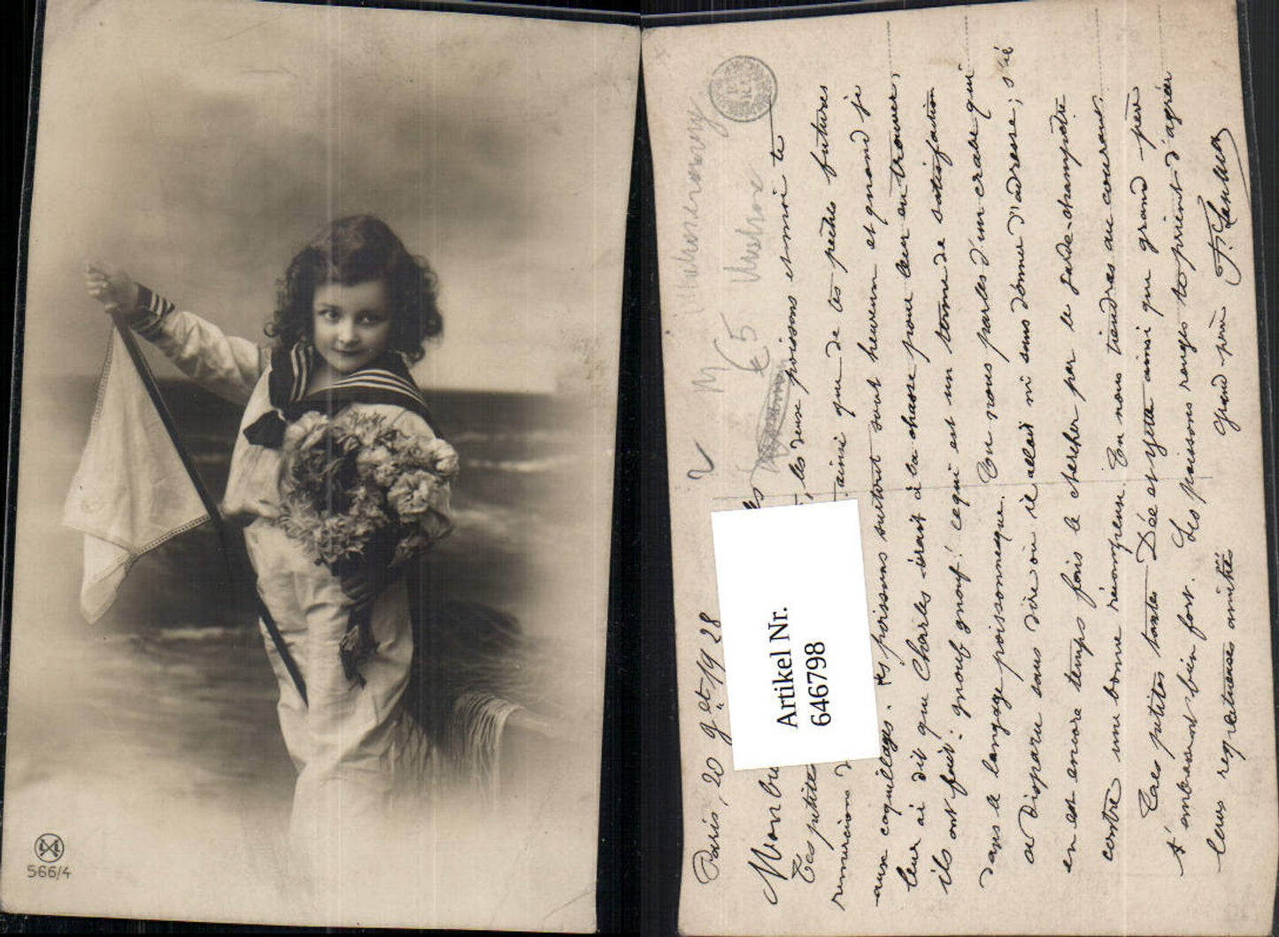 646798, Child Boy Curly-haired Sailor suit Flowers