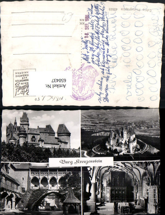 650437, Multi-image Ak Kreuzenstein Castle Leobendorf Courtyard Great Hall