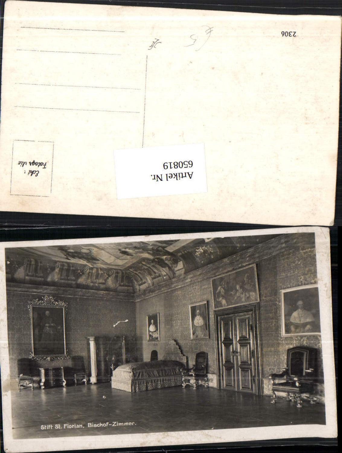 650819, St. Florian Abbey Bishop's Room Bed Interior