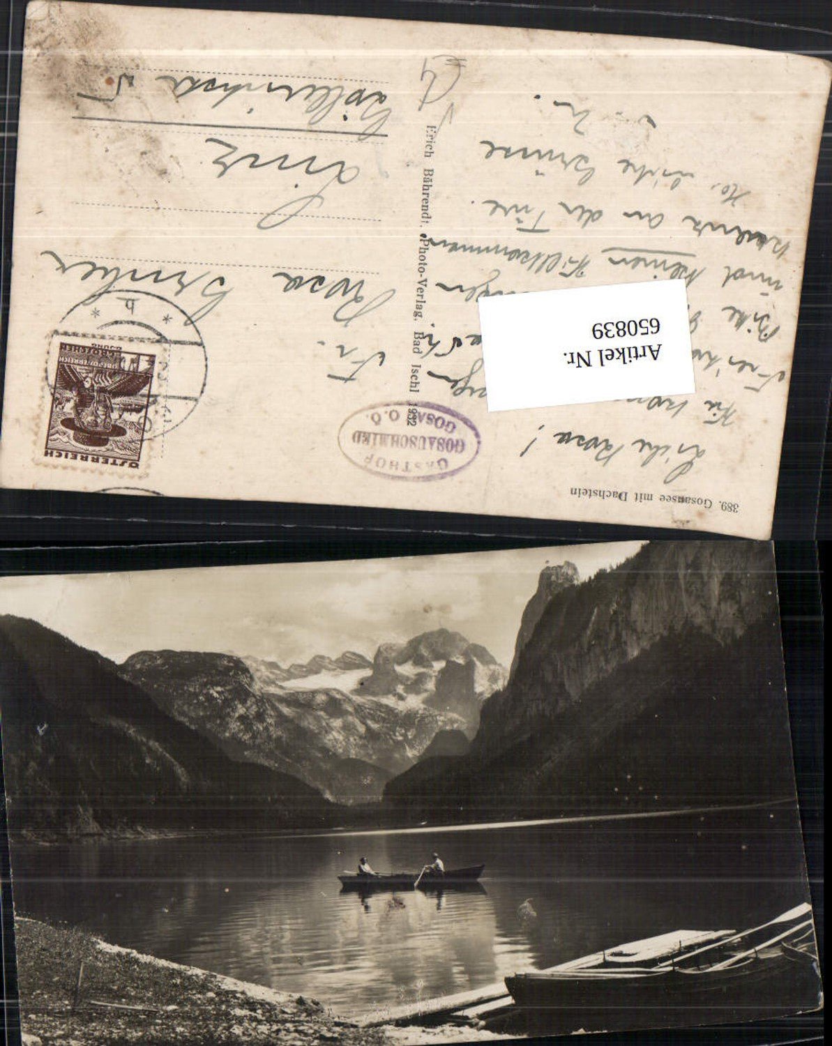 650839, Gosausee Gosau m. Dachstein Boot pub Bährendt Erich 389