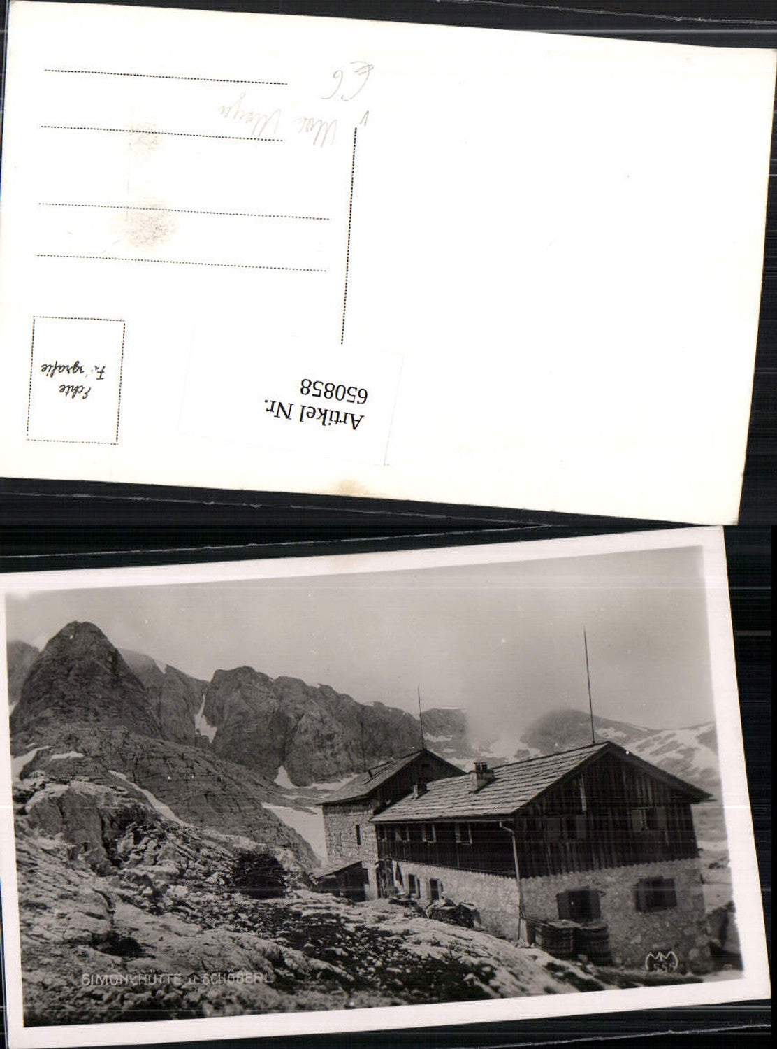 650858, Simonyhütte and Schöberl Gosau pub Max Mayer Leoben 555