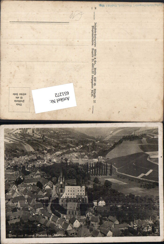 651272, Aerial photograph of Kiedrich in the Rheingau 