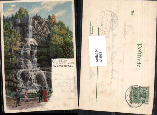 653963, great lithograph waterfall Romkerhaller Oker Goslar Harz Oberharz Schulenberg