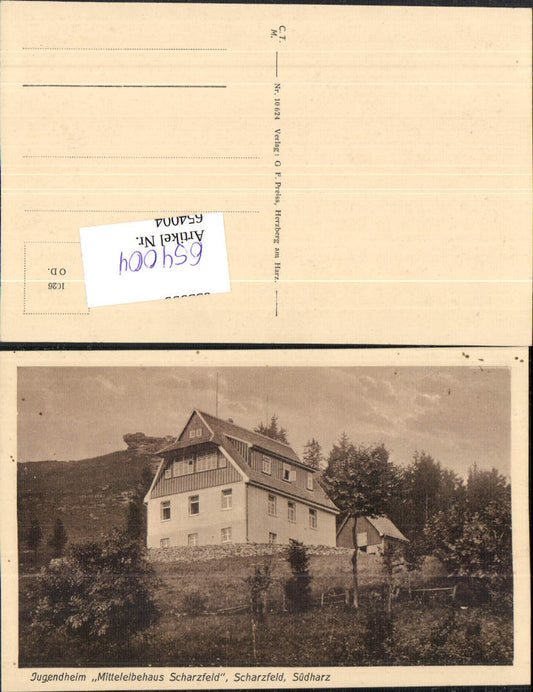 654004, great AK Scharzfeld Südharz Harz Herzberg am Harz Göttingen LK Mittelelbehaus youth hostel