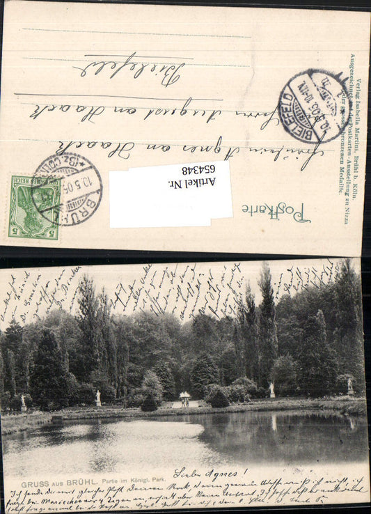 654348, Greetings from Brühl near Cologne, Scene in the Royal Park 1905