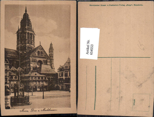 654553, Mainz Cathedral and Market Fountain, Advertising Column