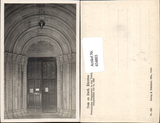 654803,Gurk Dom Romanisches Hauptportal pub K. Schnitzer 890