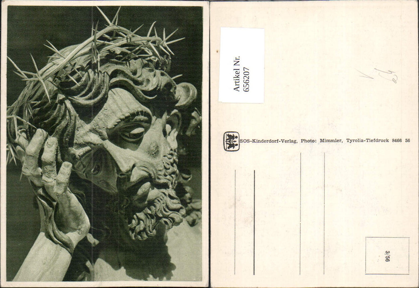 656207,Künstler Ak Jesus mit Dornenkrone pub SOS Kinderdorf