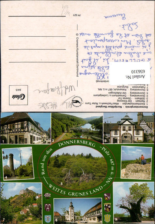 656310, Multi-image postcard Donnersbergkreis Kirchheimbolanden Ramsen Göllheim Donnersberg