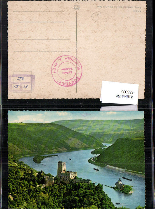 656335, Rhine Burg Gutenfels with the square near Kaub Burg Pfalzgrafenstein