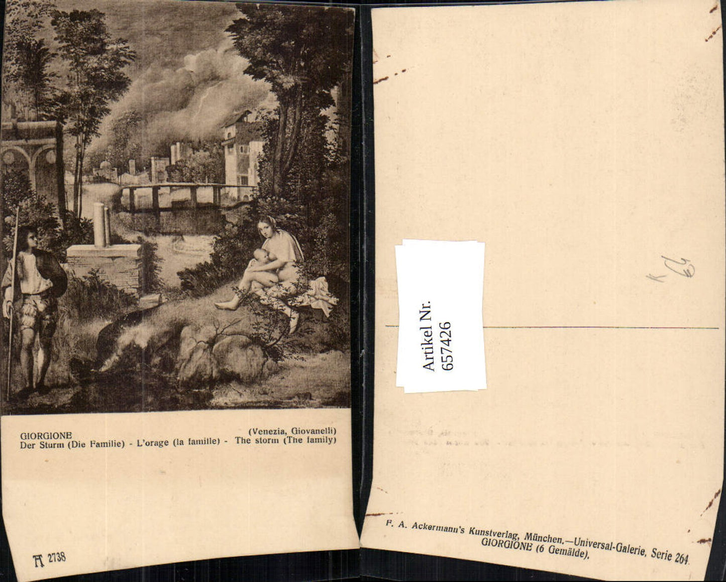 657426,Künstler AK Giorgione Der Sturm Die Familie L orage la familie