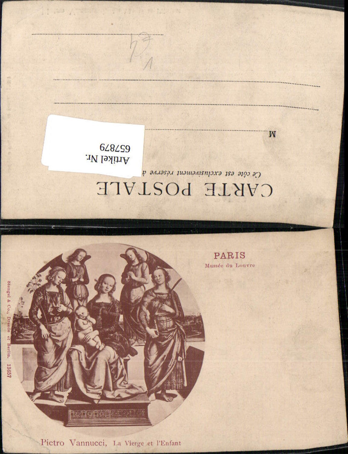 657879,Künstler Ak Pietro Vannucci La Vierge et l Enfant Engel pub Stengel Co 13657