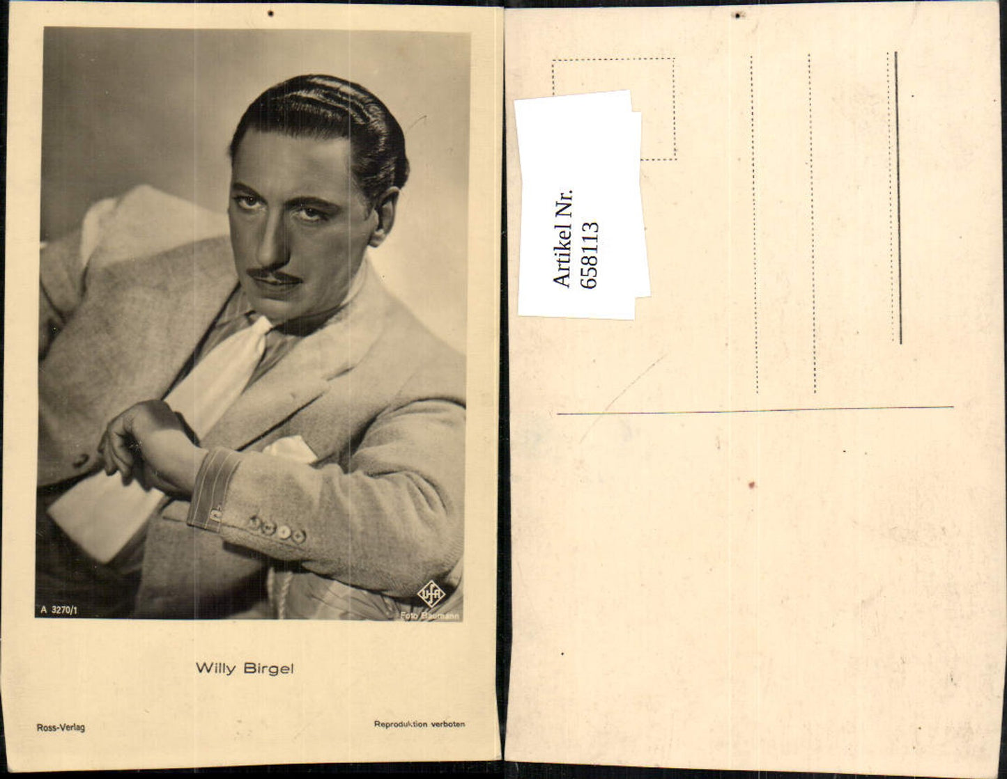 658113, actor Willy Birgel pub Ross A 3270/1