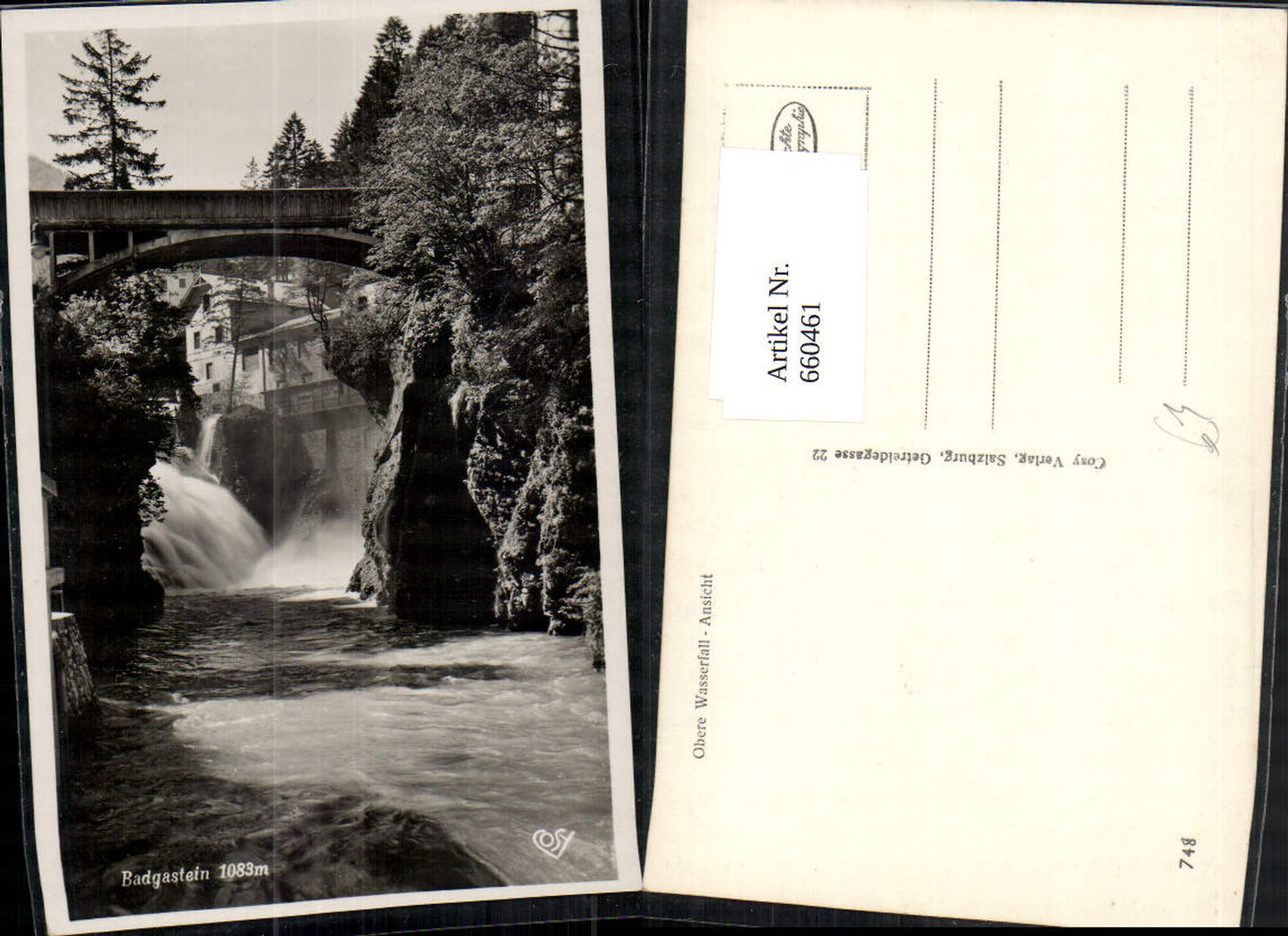 660461, Photo Ak Bad Gastein Upper Waterfall View