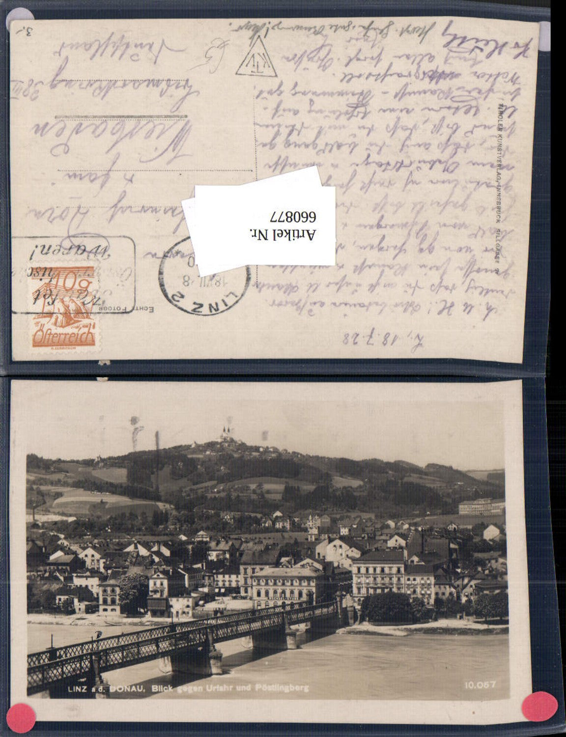 660877, Linz on the Danube, view towards Urfahr and Pöstlingberg