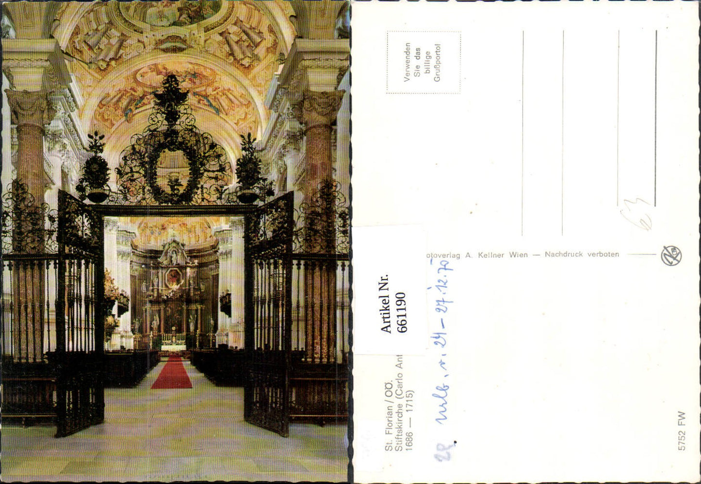 661190, St. Florian Abbey Church Interior view