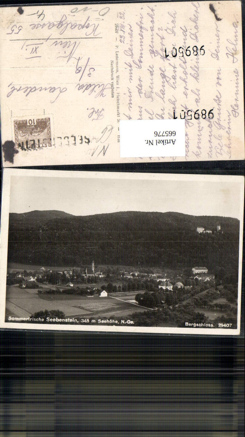 665776,Foto Ak Seebenstein Bergschloss