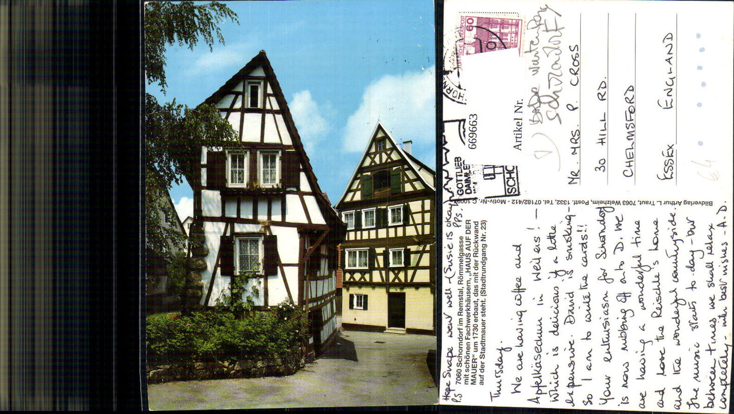 669663, Schorndorf im Remstal, Römmelgasse, half-timbered houses
