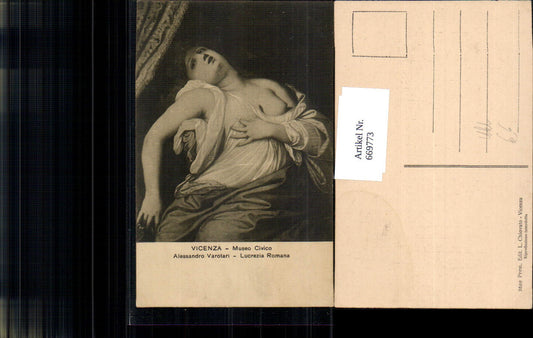 669773, Artist Ak Alessandro Varotari Lucrezia Romana Bare-breasted woman Erotica