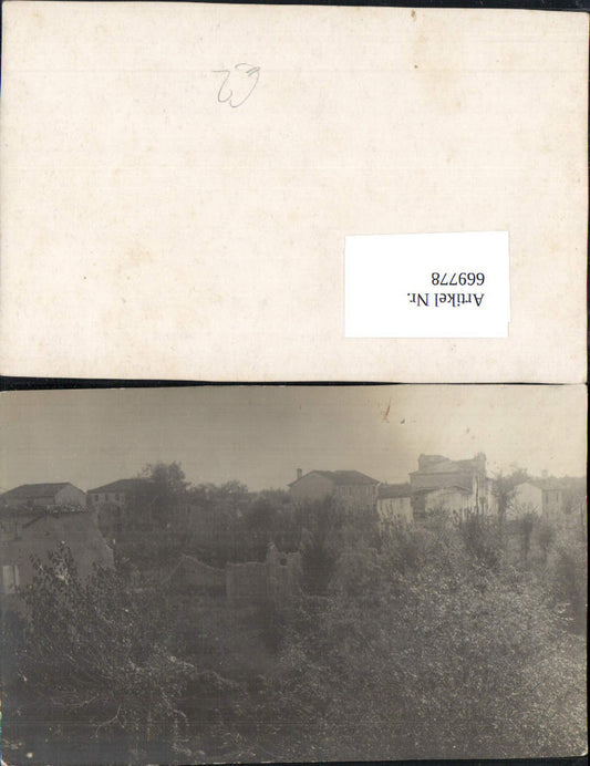 669778, View of village, town, houses and destroyed houses, war